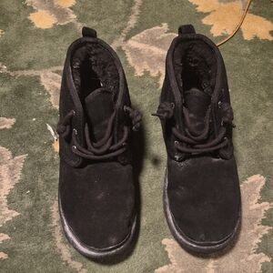 UGG Black Suede Lace-Up Winter Boots